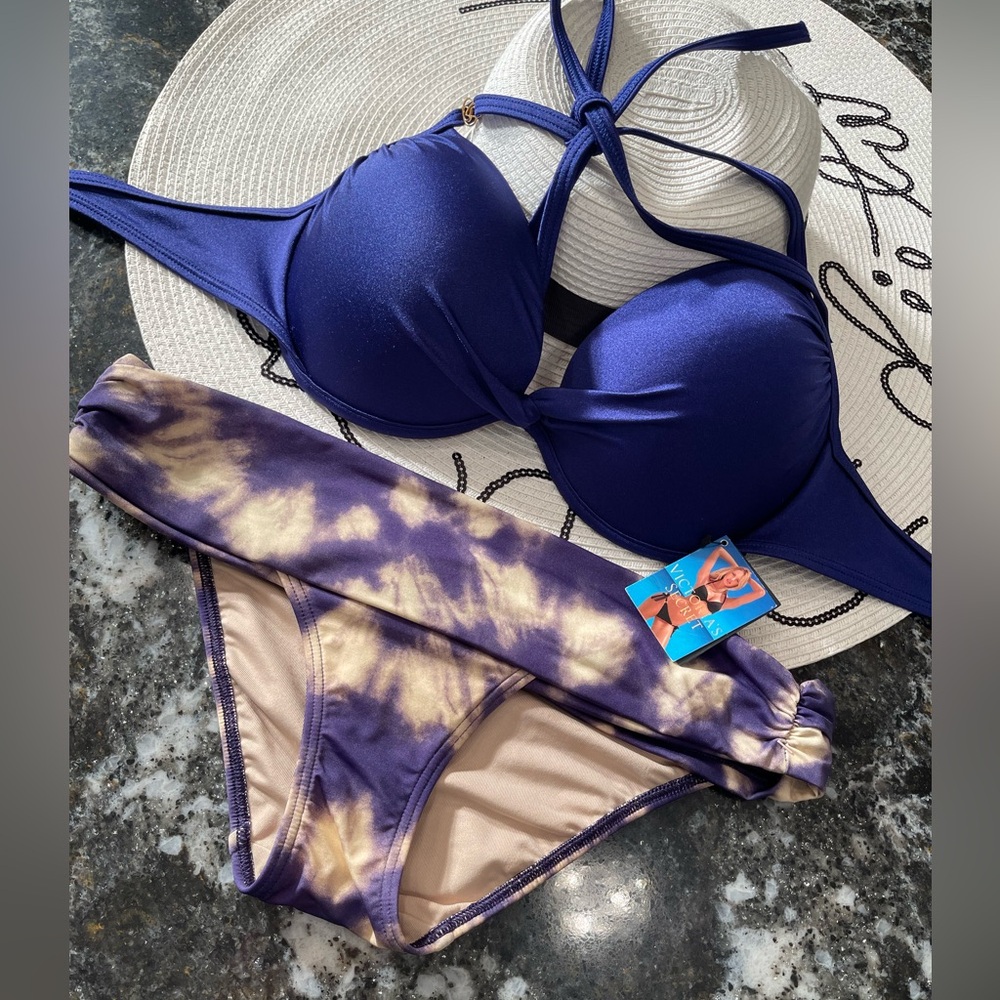 NWT Victoria Secrets bikini push-up top 34D and XS bottoms